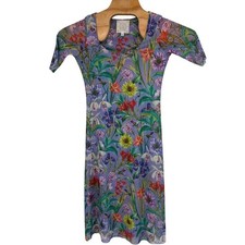 Johnny Was Daphne Floral Mesh Midi-Dress Bohemian Inspired Women's Sz XS