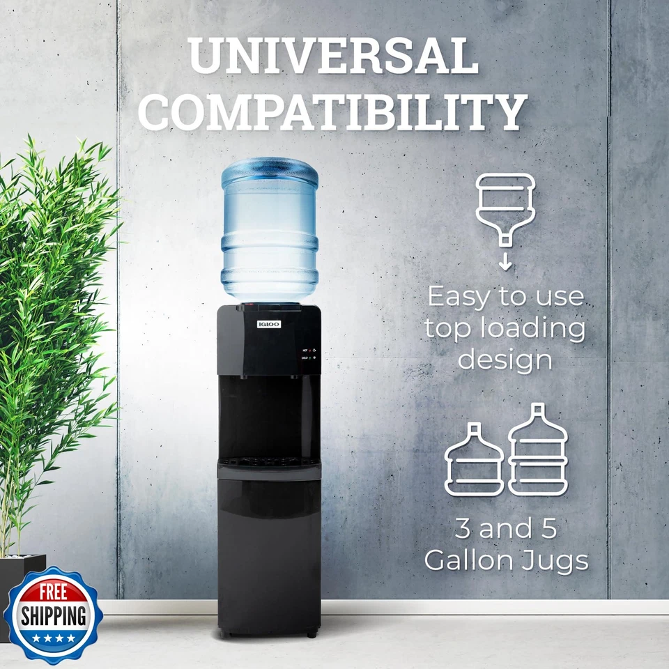 Enfriador de agua de carga superior Iglú para dispensador de frío y calor - negro, tiene capacidad para 3 an Foto 4 de 4