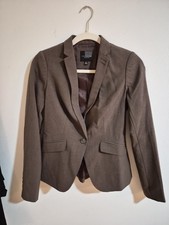 The Limited Brown Blazer Jacket Size 00 Slim Fit Notch Lapel Tailored Lined