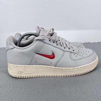 Nike Air Force 1 Jewel Home Away Grey CK4392-002 Mens 9.5 Red Swoosh