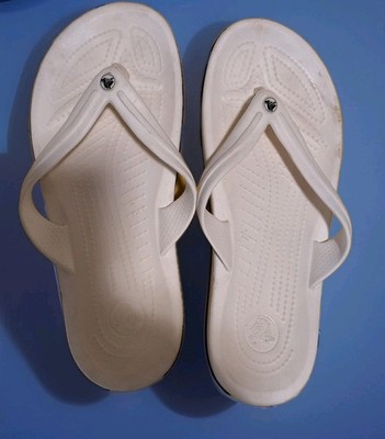 Crocs Crocband Flip Flops Women s Size 10 White