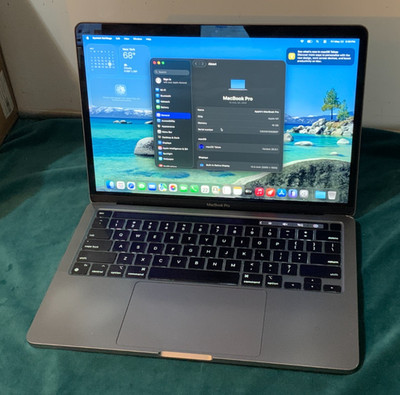 MacBook Pro, 13-inch, 2020, A2338, Apple M1 CPU, 16GB RAM, 1TB ssd, Tahoe