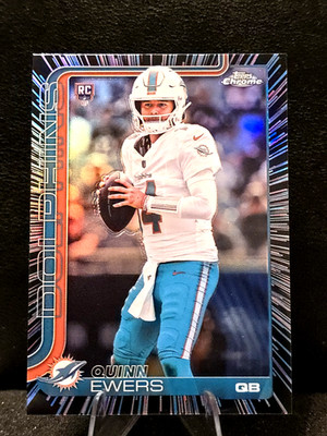 Quinn Ewers 2025 Topps Chrome Neon Pulse refractor RC SP Dolphins