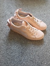 Women Size 6 PUMA Bow Trainers Pale Pink Excellent Condition