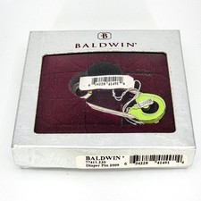 Baldwin 2009 Diaper Pin Ornament   Green Enamel Baby Pin with Silver Detailing