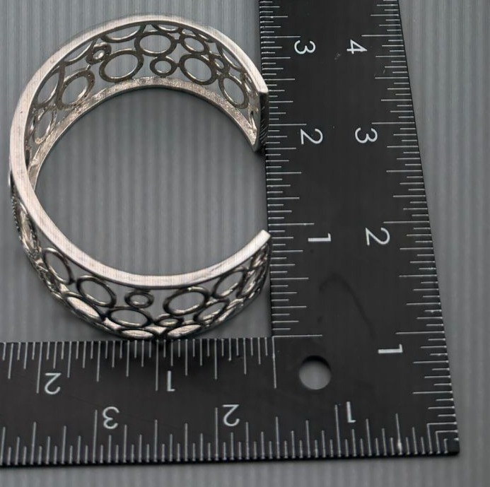 Sterling Silver Openwork Circle Bangle Bracelet w… - image 11