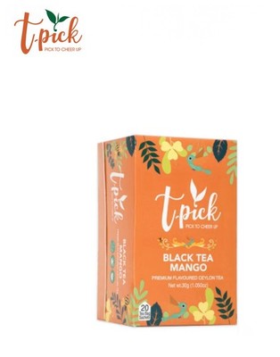 2 PK * T-Pick Black Tea Mango   Premium Ceylon Tea / 20 Sachets