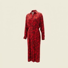 NWT Express Portofino Dress S Regular Red Black Bow Snake Animal Print Midi $98