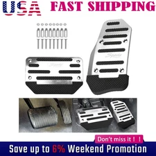 Silver Non-slip Automatic Gas Brake Foot Pedal Pad Cover -Car Accessories Parts#