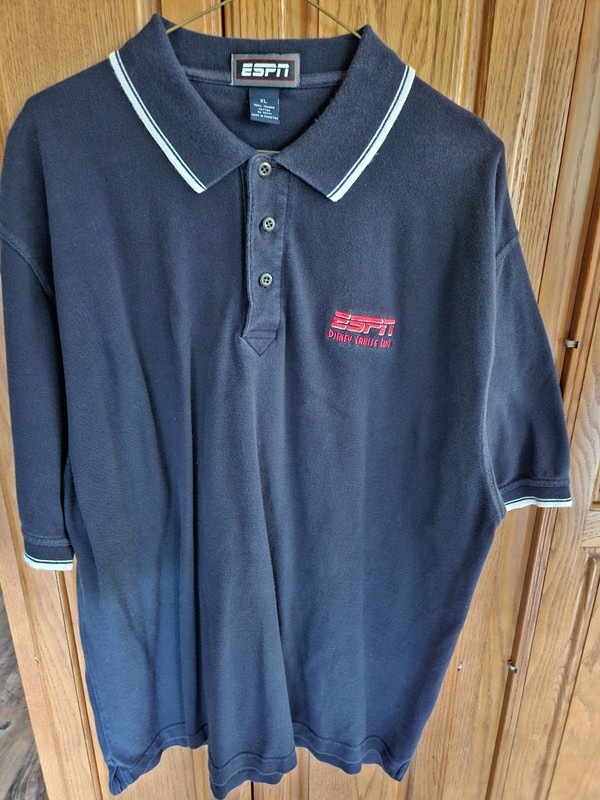 ESPN Disney Cruise Line Polo Shirt, Navy Blue, Size: Adult XL