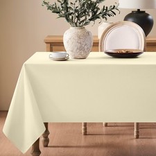 Faux Linen Tablecloths for Rectangle Tables, Burlap Textured Table Cloths Was...