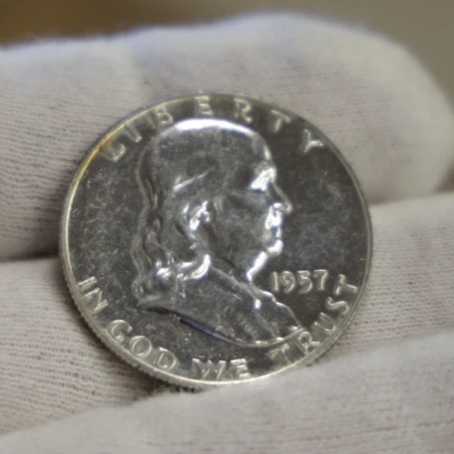 1957 US Franklin 50C Proof Nice Coin