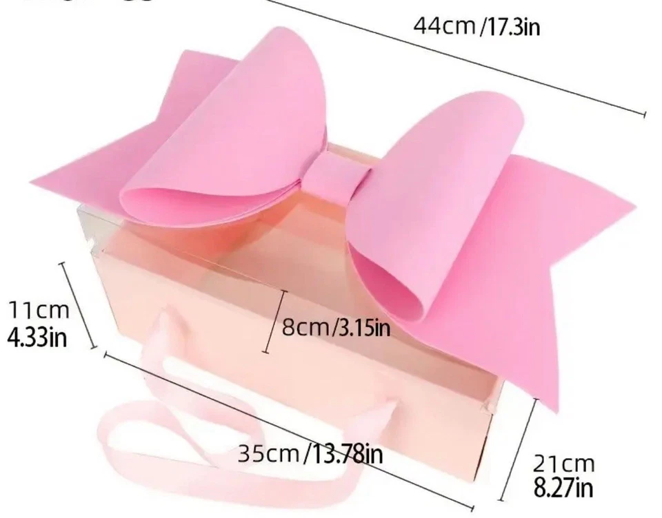 Caja de regalo rosa grande, caja de arco rosa, caja de regalo de lujo Foto 4 de 4