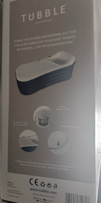 Tubble Royale aufblasbare Badewanne Blau/Weiß mit Getränkehalter, CE
