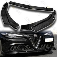 Fit 17-21 Alfa Romeo Giulia Real Carbon Fiber Front Bumper Splitter Spoiler Lip