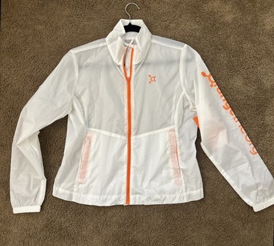 Orange Theory Wind Breaker White ZIP JACKET XS Women Running Jogging Lightweight