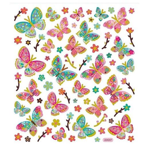 Sticker King Stickers - Pink & Aqua Butterflies