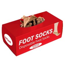 Disposable Nylon Socks for Women, 72 Pairs Tan Footies