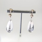 Vintage Japanese Pagoda Crystal Earrings Intaglio Screw Back Drop Earrings — photo 2