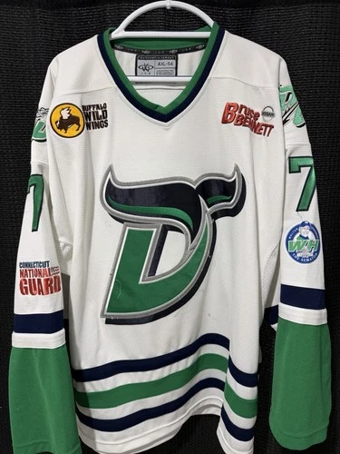FHL Game Worn Used Hockey Jersey Danbury Whalers NHL AHL ECHL FPHL SPHL IHL UHL.