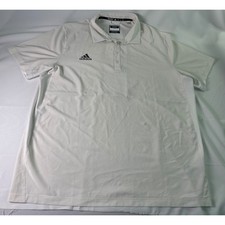 Adidas Mens Golf Soccer Pro Athletes Polo Shirt Jersey 2XL White S/s Performance