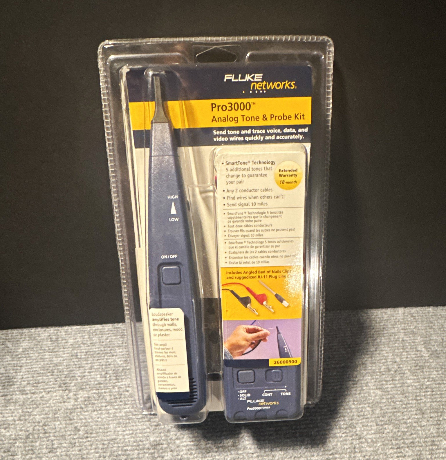Fluke Networks Pro3000 Analog Tone & Probe Kit Tone Generator/Probe 26000900