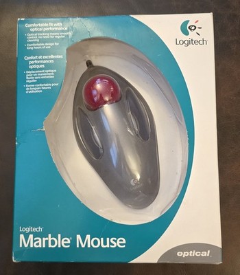 Logitech Marble Optical Trackball Mouse - Gray/Red (904360-0403) 