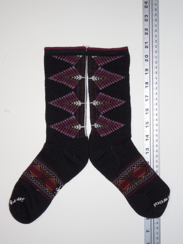 SMARTWOOL Socken Damen Medium 7-9,5 Kalb schwarz lila creme braun gepolstert - Bild 2 von 2