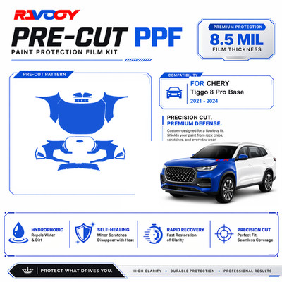 Precut PPF Clear Bra Kit For CHERY Tiggo 8 Pro Base 2021-2024