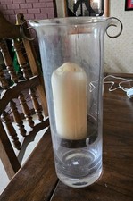 Clear Glass Hurricane Cylinder Candle Holder for Pillar Candle