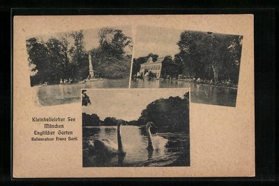 München, Gasthaus Kleinhesseloher See F. Bartl, Ansichtskarte 1926 