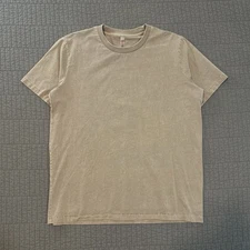 Mono B T Shirt Men's Large Brown Tan Faded Wash Blank Single Stitch Layer Casual