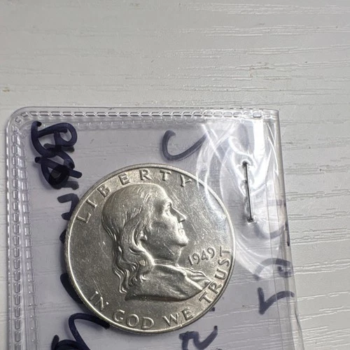 1949 Franklin Half Dollar Silver Coin Uncertified 50C 0.9 Fineness