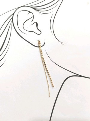 Z by Accessoire vergoldete lange Kette Ohrhänger, minimalistisches Geschenk für sie 
