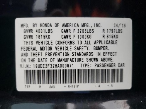 Speedometer Cluster US Market MPH VIN 3 8th Digit Base Fits 16-18 ILX 304733 - Picture 7 of 7