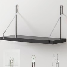 Fabric Wall Cubicle Shelf With Hooks Wooden Desk Accessory Organizer 11.8 In