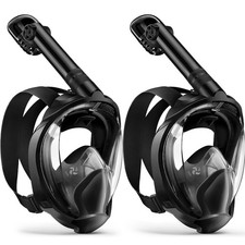 Zenoplige Full Face Snorkel Mask Adults Dry-Top Camera Mount Foldable 180