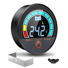 Battery Capacity Voltage Meter, 12V 24V 48V 60V 84V IP68 Waterproof LCD Battery