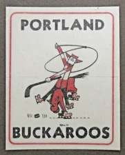 older PORTLAND BUCKAROOS Hockey peel off sticker for INSIDE of window wb