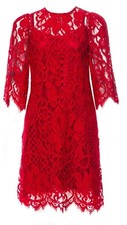 SALE! $8,500 Dolce & Gabbana Red Lace Silk Satin–Lined Dress Size 38 (40) Italy