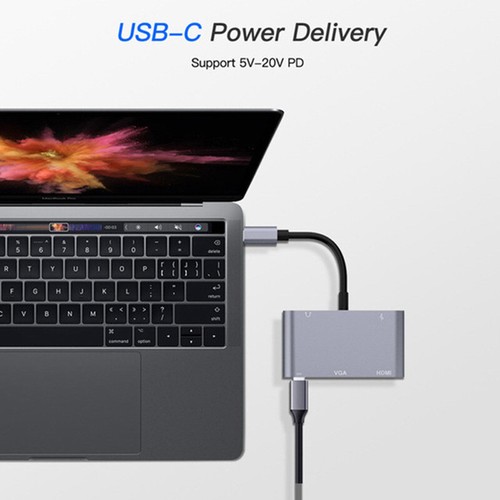 5-in-1 USB C Hub Type C to USB 3.0 VAG PD HDMI 4K 3.5mm Jack Adapter Splitter - 第 6/6 張圖片
