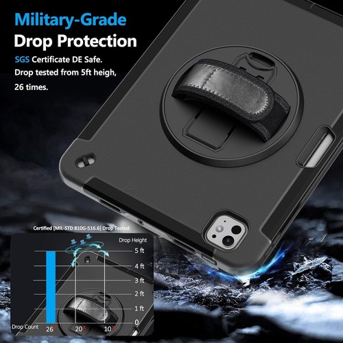 For iPad Pro 11-inch M4 2024 Shockproof Heavy Duty Stand Case Full Screen Cover - Zdjęcie 2 z 8