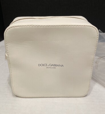 Dolce Gabbana Skincare Pouch Makeup Bag Zipper Pull — White