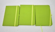 Lot of 3 Mini Notebooks Journals Lime Green BRANDED 5-1/8" x 7" Small Size
