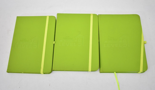 Lot of 3 Mini Notebooks Journals Lime Green BRANDED 5-1/8