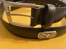 Black Genuine Leather Belt With UT University Of Texas Longhorns Conchos 46 R+