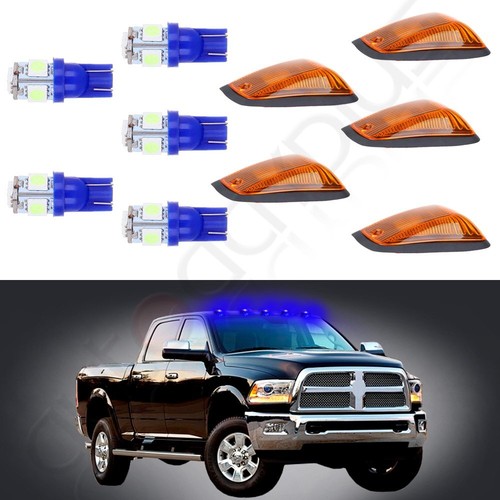5-Piece Amber LED Cab Roof Marker Lights – Fits Chevy GMC Trucks, Universal