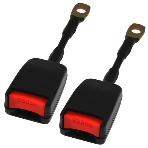 2X Universal Black 22cm Wire Rope Safety Seat Belt Buckle End Free