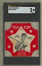 1952 TIP TOP BREAD Dale Mitchell Cleveland Indians SGC 1