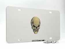 Calavera de latón acero inoxidable espejo de metal cromo matrícula-para HYUNDAI VW